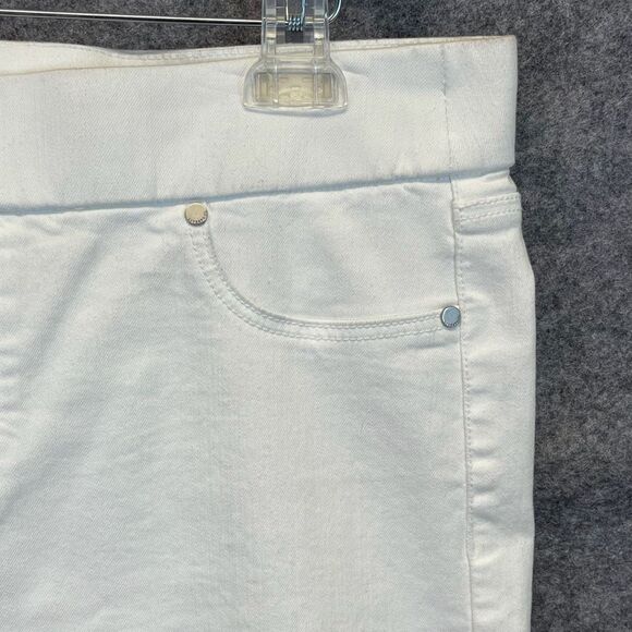 LIVERPOOL Jeans Women's Size 12 Bright White Capri Pull-On Rolled Cuff Pants EUC - Picture 16 of 16
